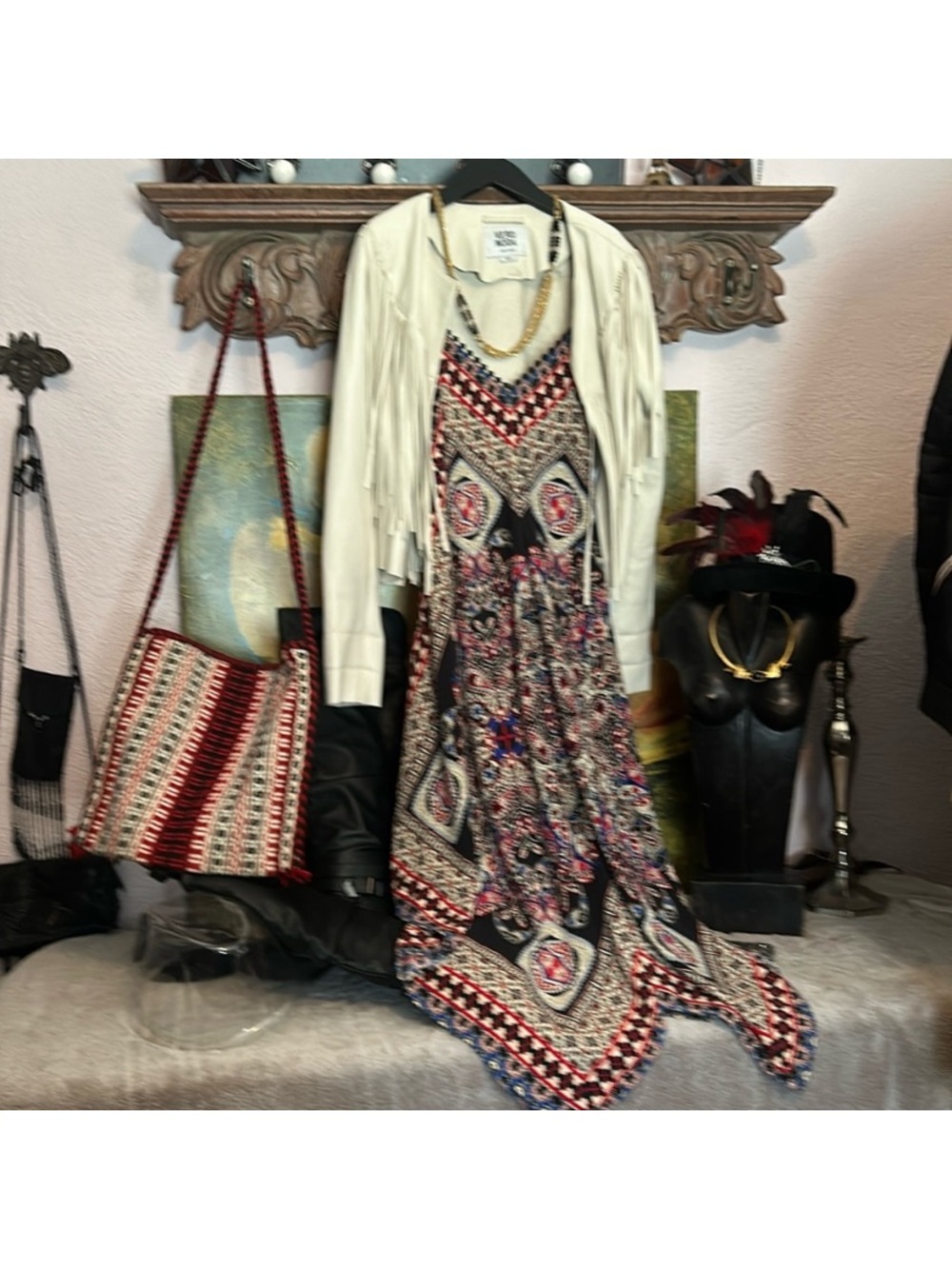 Molly Bracken Multicolor Paisley Handkerchief Maxi Dress